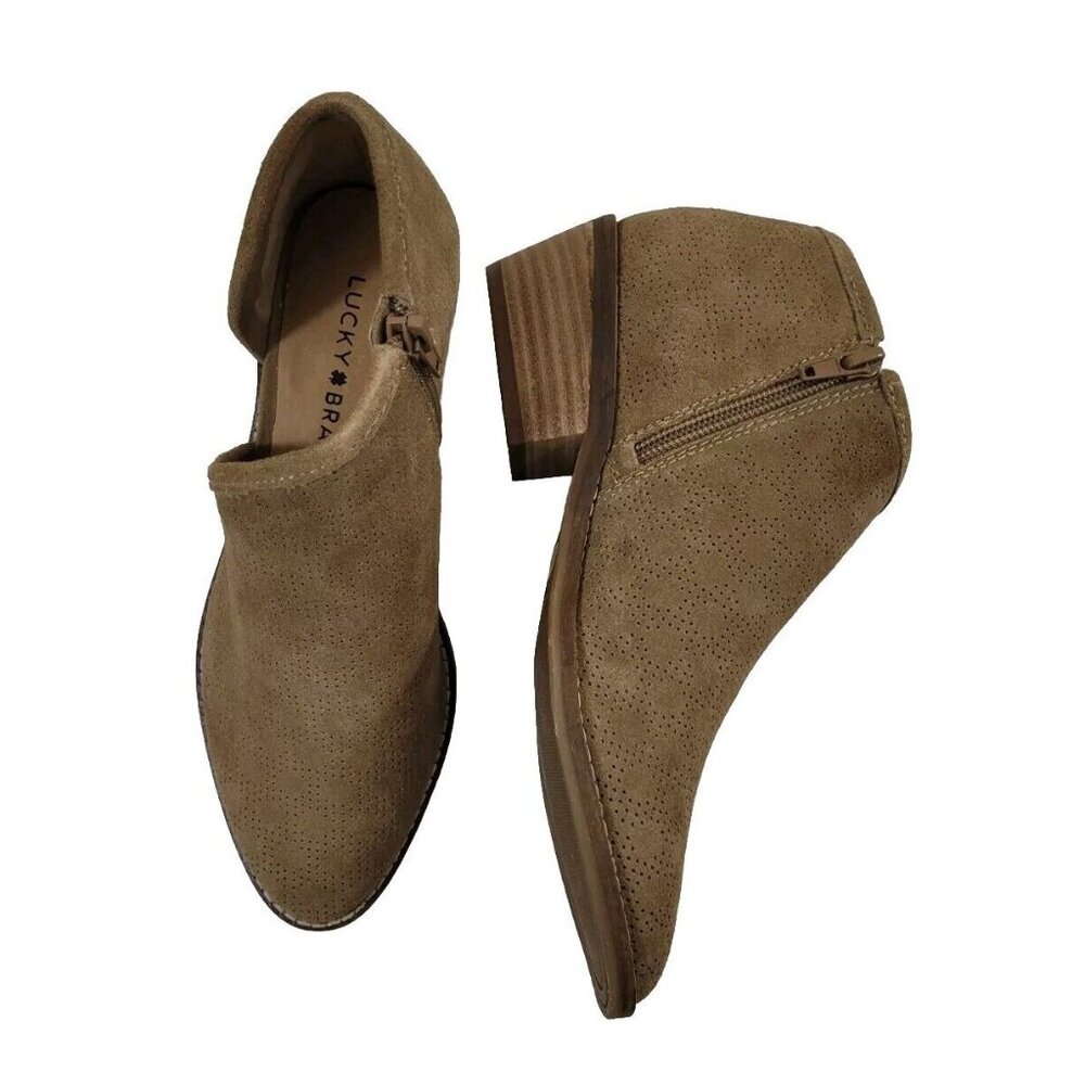 Lucky Brand Women's Size 6 Tan Leather Felixah Ankle Booties 829